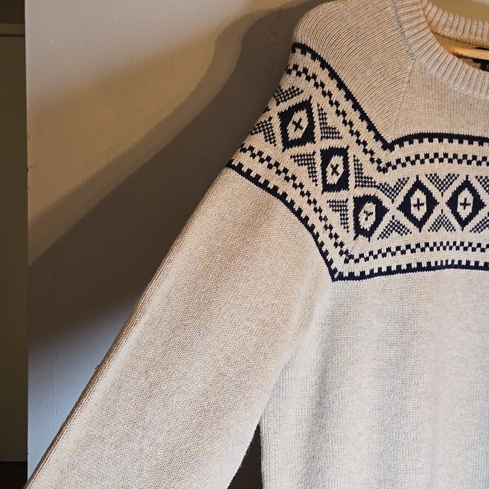 J. Crew Raglan Fair Isle Supersoft Wool Pullover Sweater